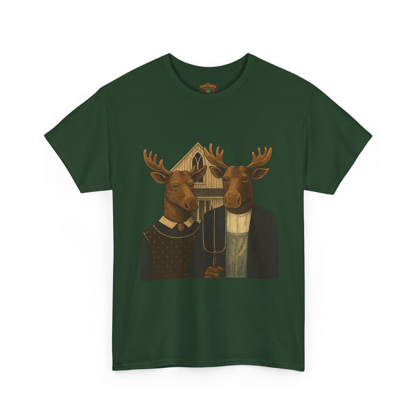 Moose Portrait T-Shirt — Vintage Animal Couple Graphic Tee