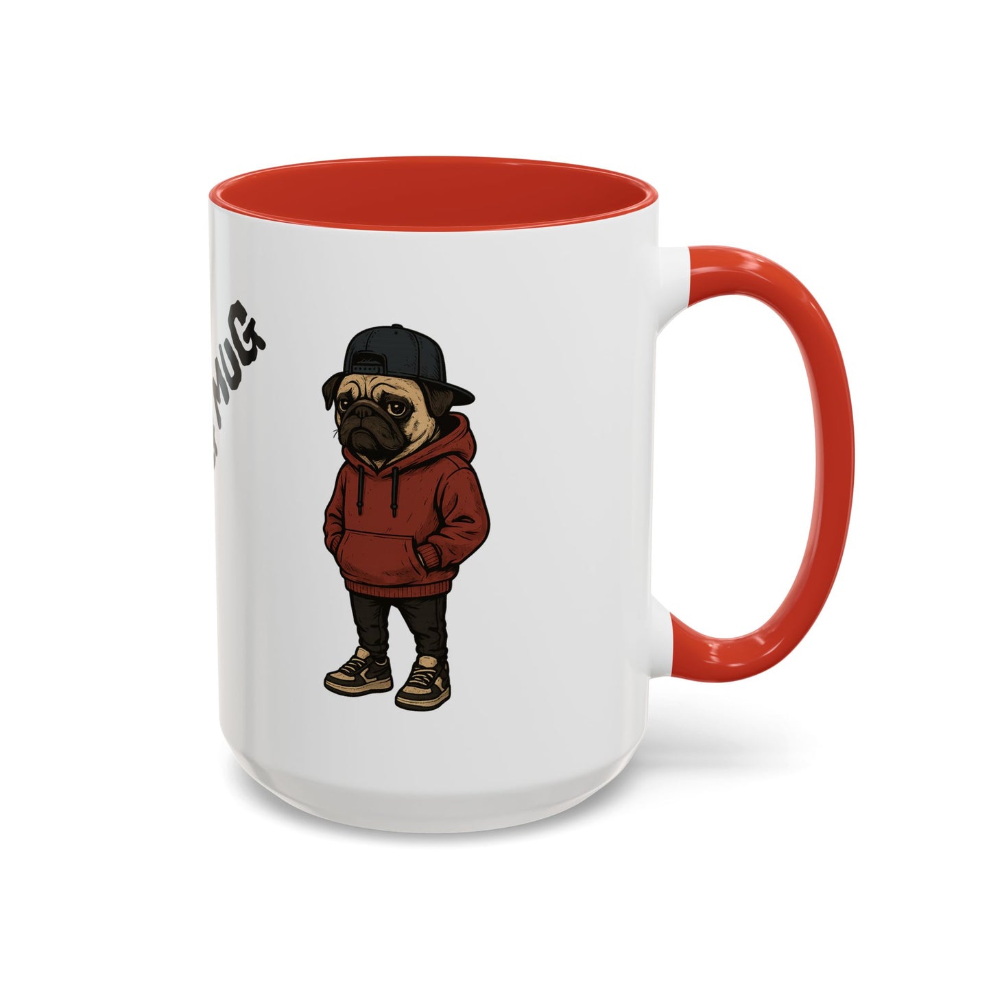 The Pug Mug Accent Coffee Mug — Cute Pug Cartoon Gift (11/15oz)