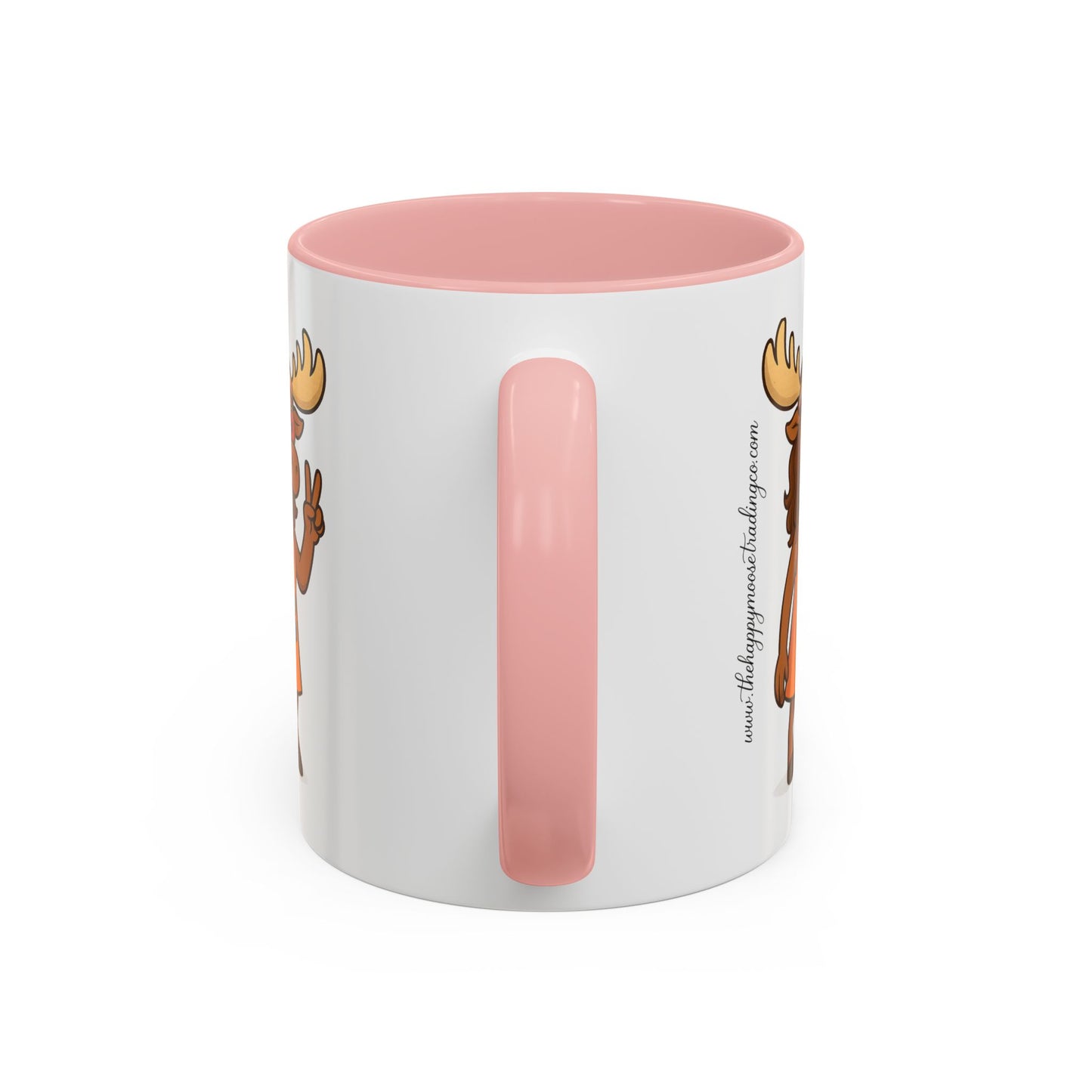 Hippie Moose Coffee Mug — Peace Sign Retro Moose Accent Mug (11/15oz)