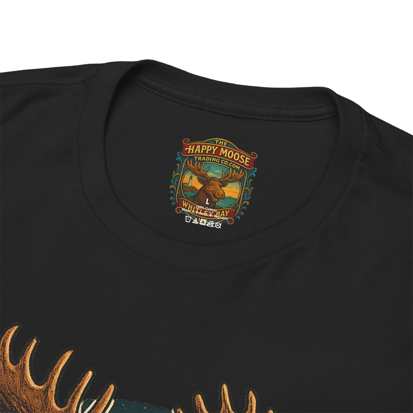 Running Moose Graphic Tee - Retro Sunset Jogging Animal Fitness Shirt