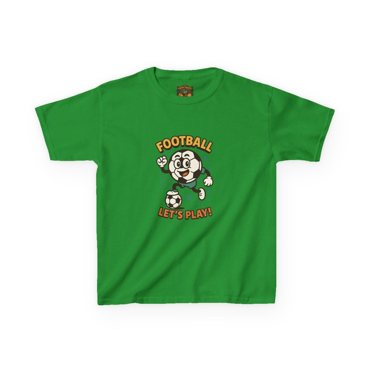 Kids Football Tee — "Football Let's Play" Retro Cartoon Soccer Shirt