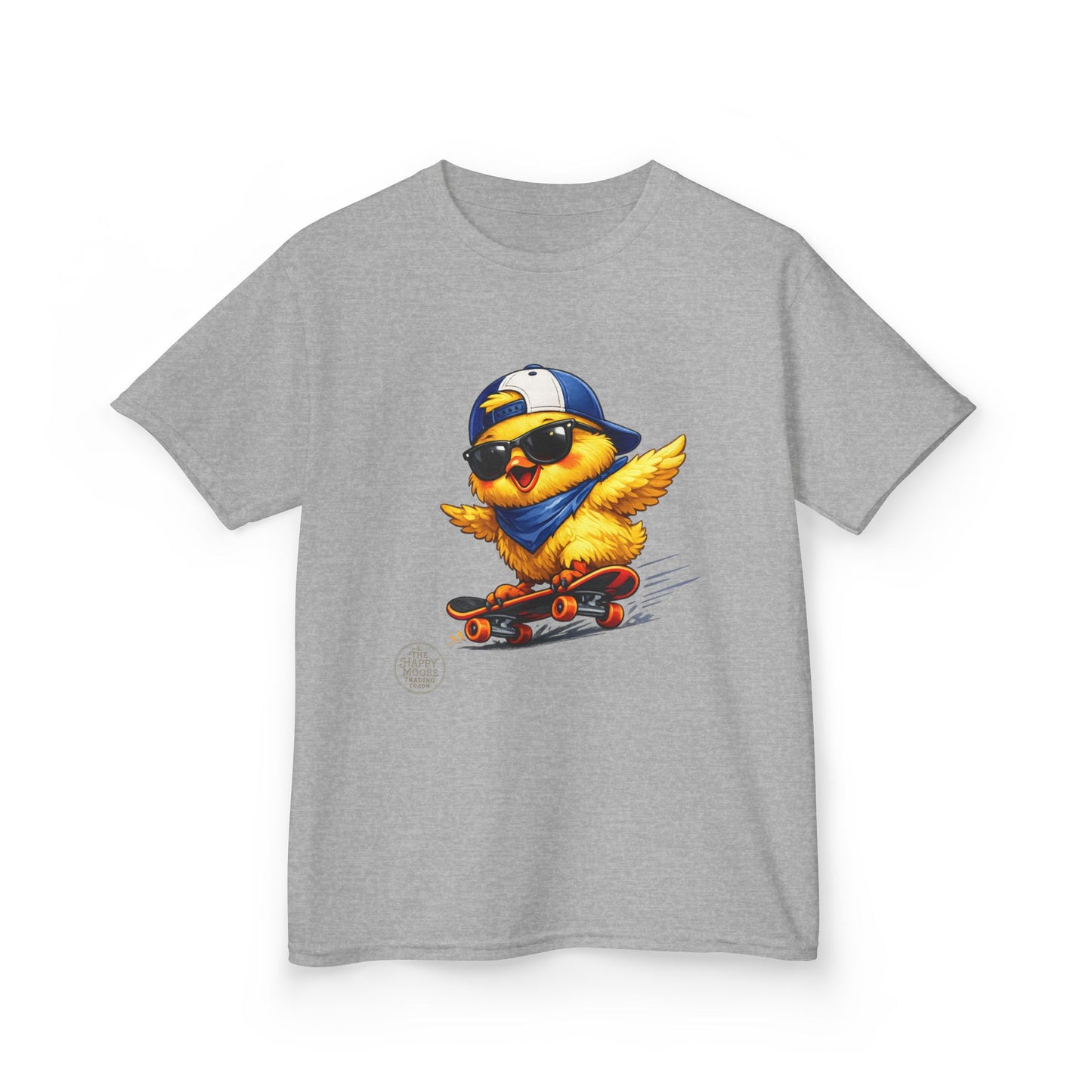Skateboard Chick Kids T‑Shirt — Cool Sunglasses Duck Skateboard Graphic Tee