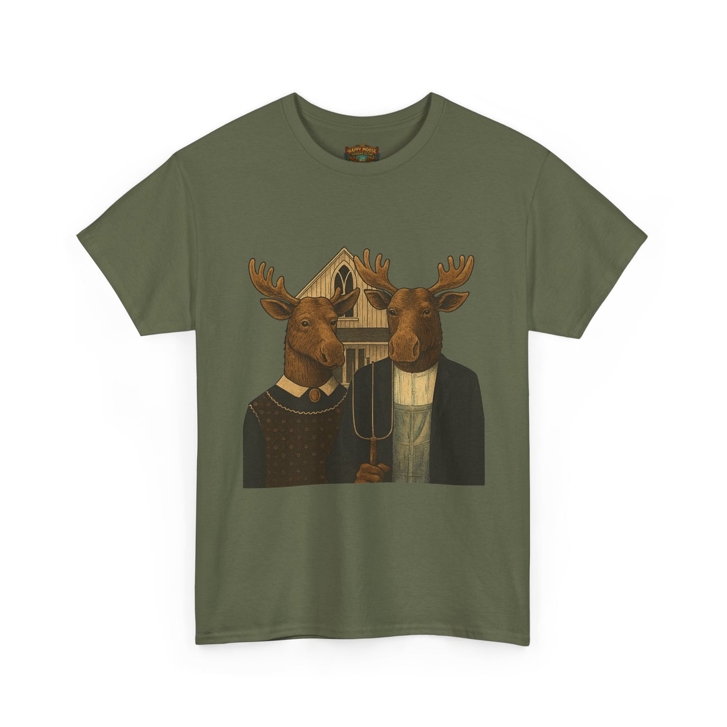 Moose Portrait T-Shirt — Vintage Animal Couple Graphic Tee