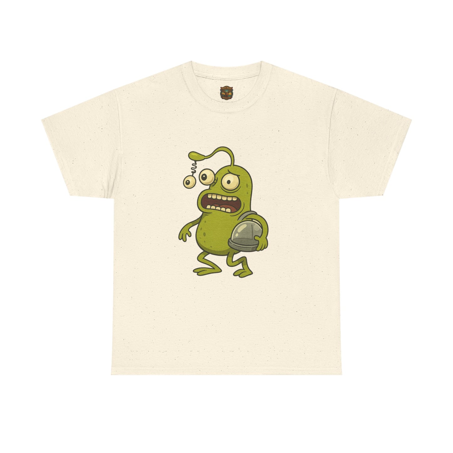 Green Alien Cartoon Tee | Funny Space Monster Illustration B