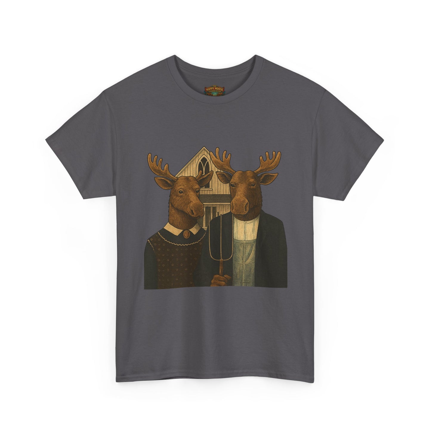 Moose Portrait T-Shirt — Vintage Animal Couple Graphic Tee