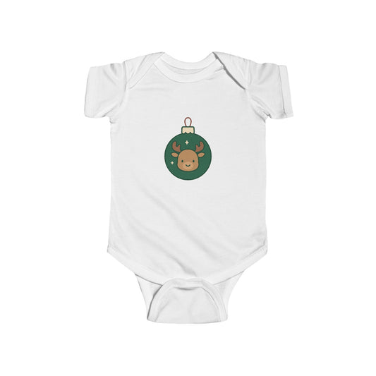 Baby Bodysuit — Cute Reindeer Ornament Christmas Infant Onesie