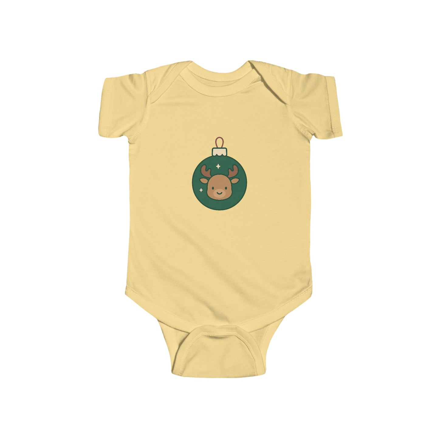 Baby Bodysuit — Cute Reindeer Ornament Christmas Infant Onesie