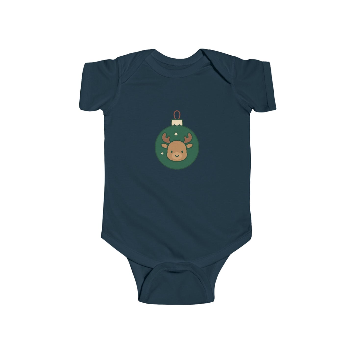 Baby Bodysuit — Cute Reindeer Ornament Christmas Infant Onesie
