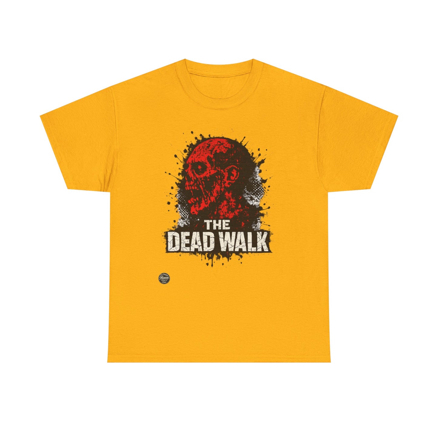 The Dead Walk Horror T-Shirt — Red Zombie Skull Graphic Tee