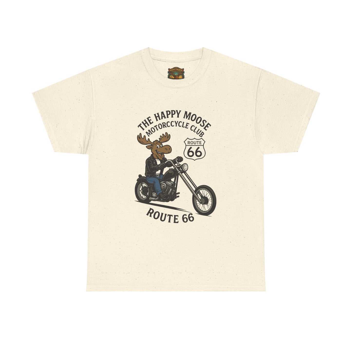 Happy Moose Motorcycle Club Route 66 T-Shirt | Moose Biker Tee