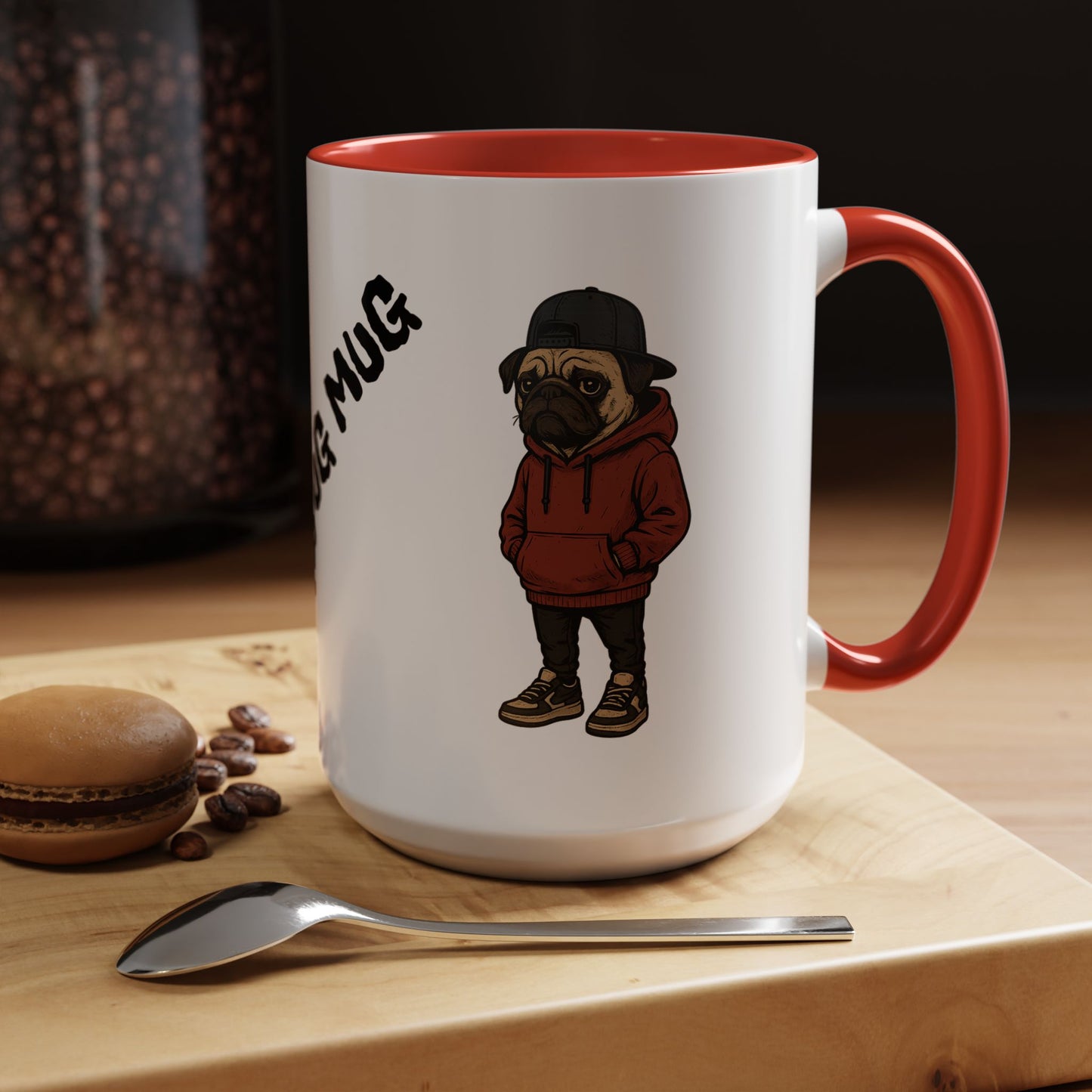 The Pug Mug Accent Coffee Mug — Cute Pug Cartoon Gift (11/15oz)