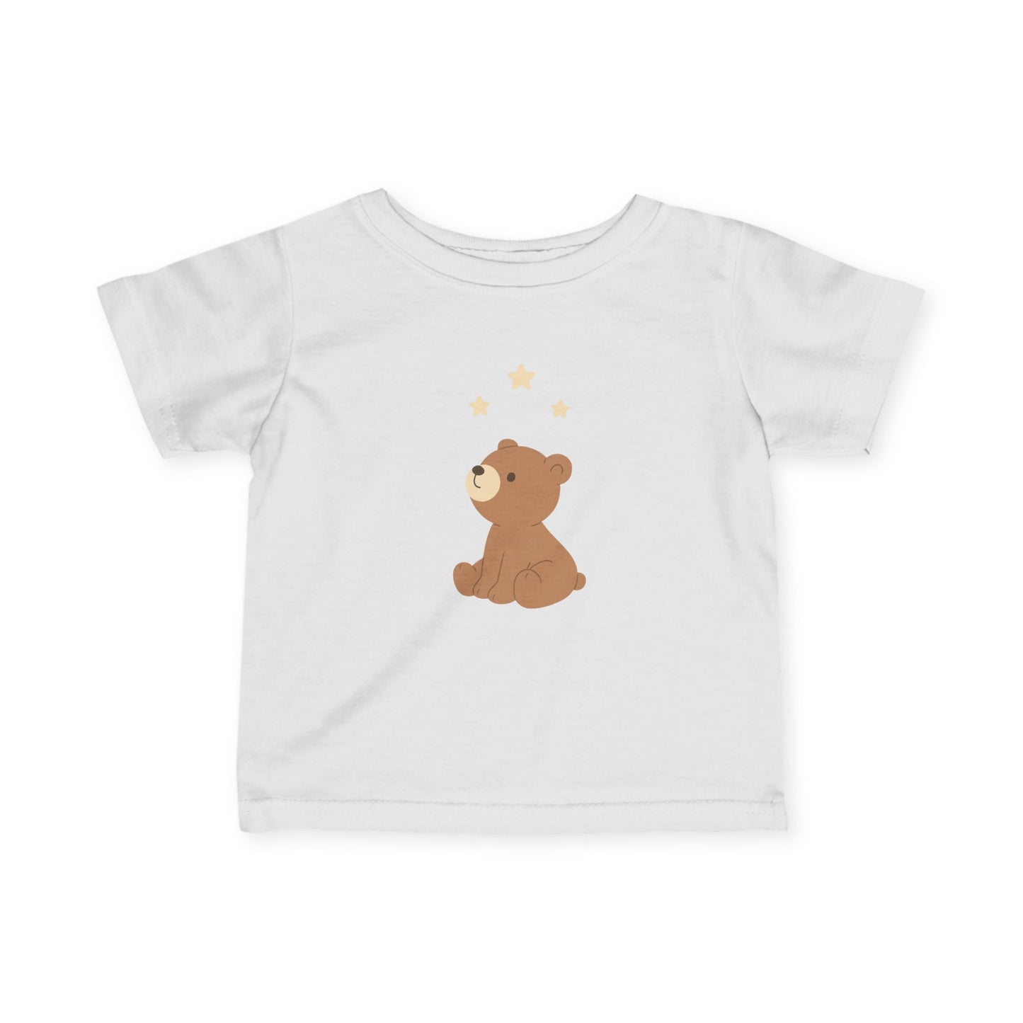 Infant Tee — Cute Sitting Teddy Bear with Stars Baby Shirt