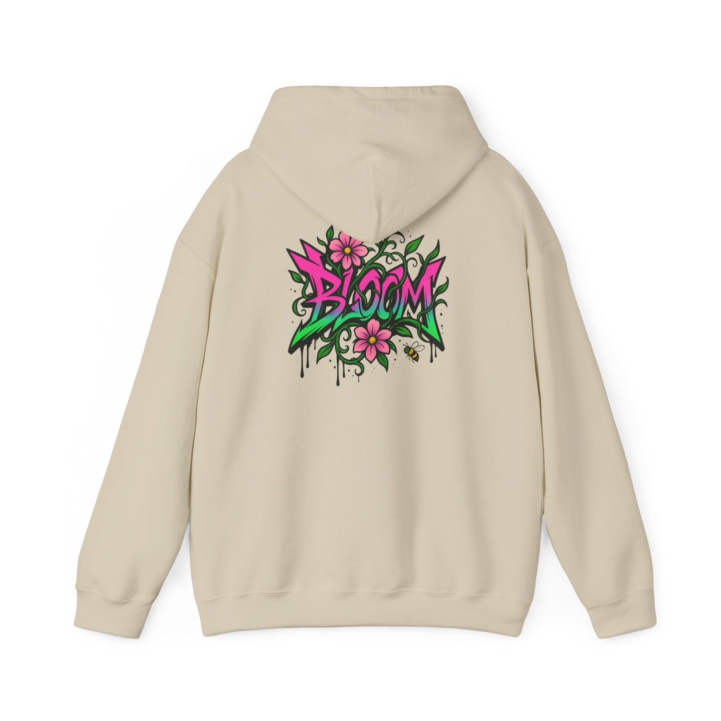 Bloom Floral Graffiti Hoodie — Women's Urban Streetwear Flower Graphic Hooded Sweatshirt