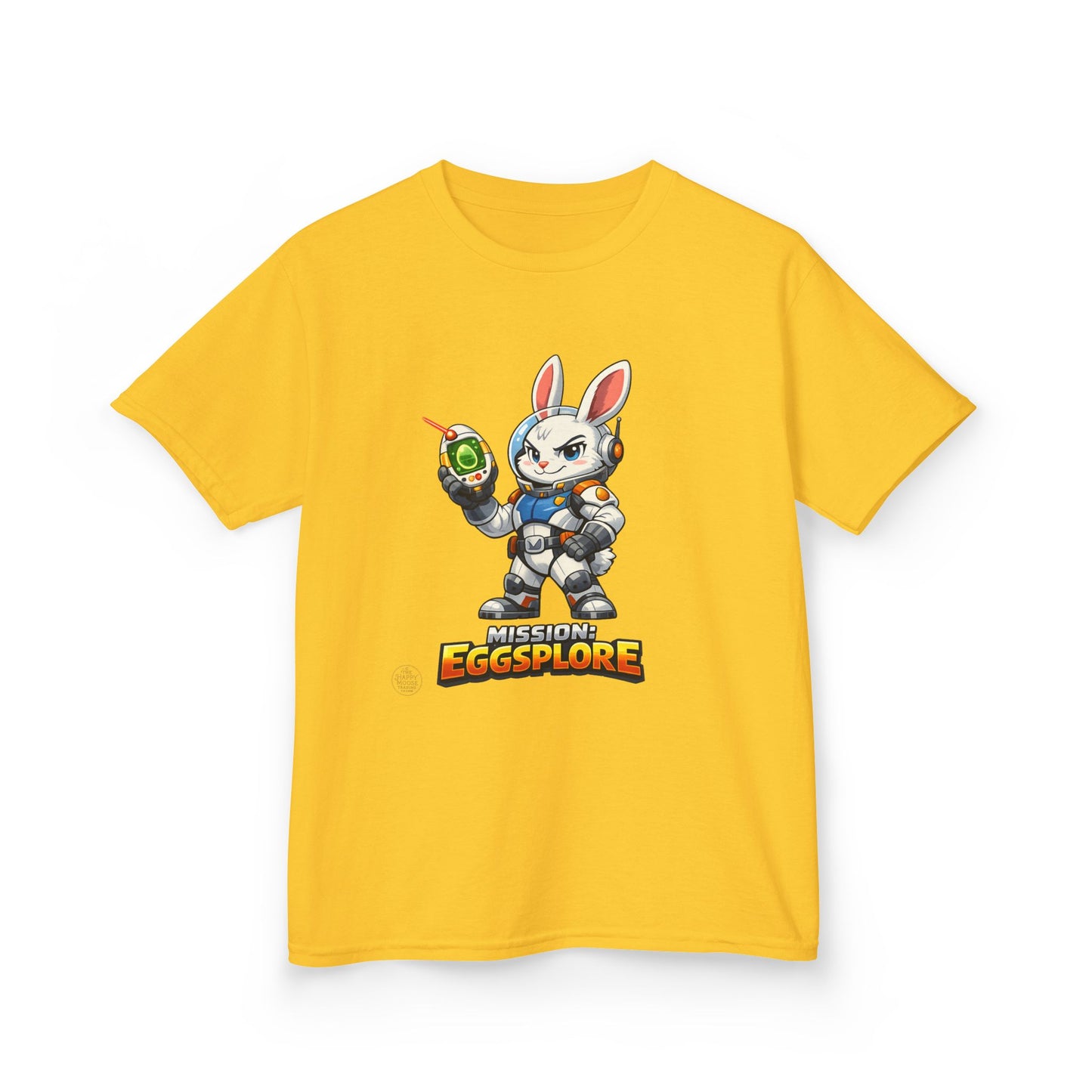 Kids Tee — 'Eggsplore' Bunny Space Explorer Graphic Shirt
