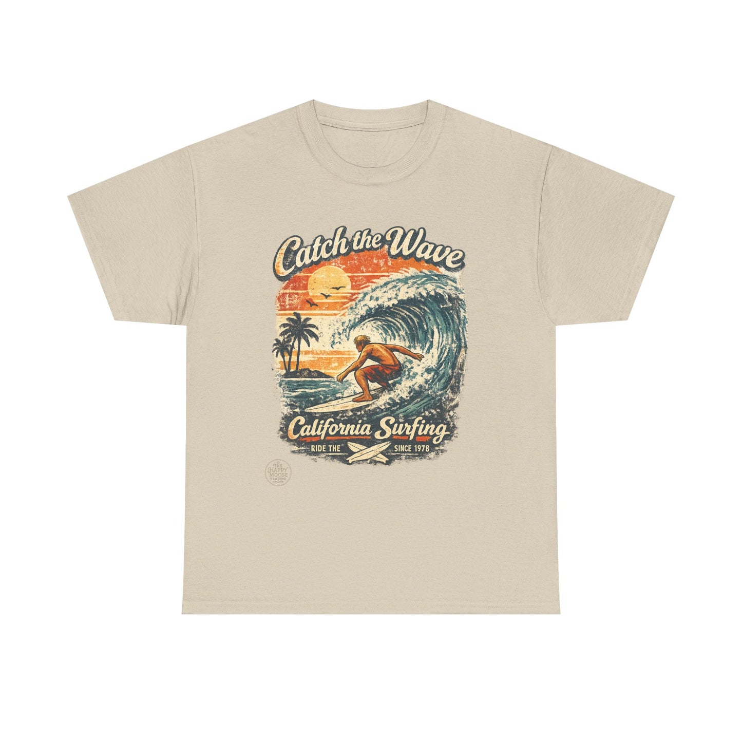Catch the Wave California Surfing T-Shirt — Retro Beach Surf Tee