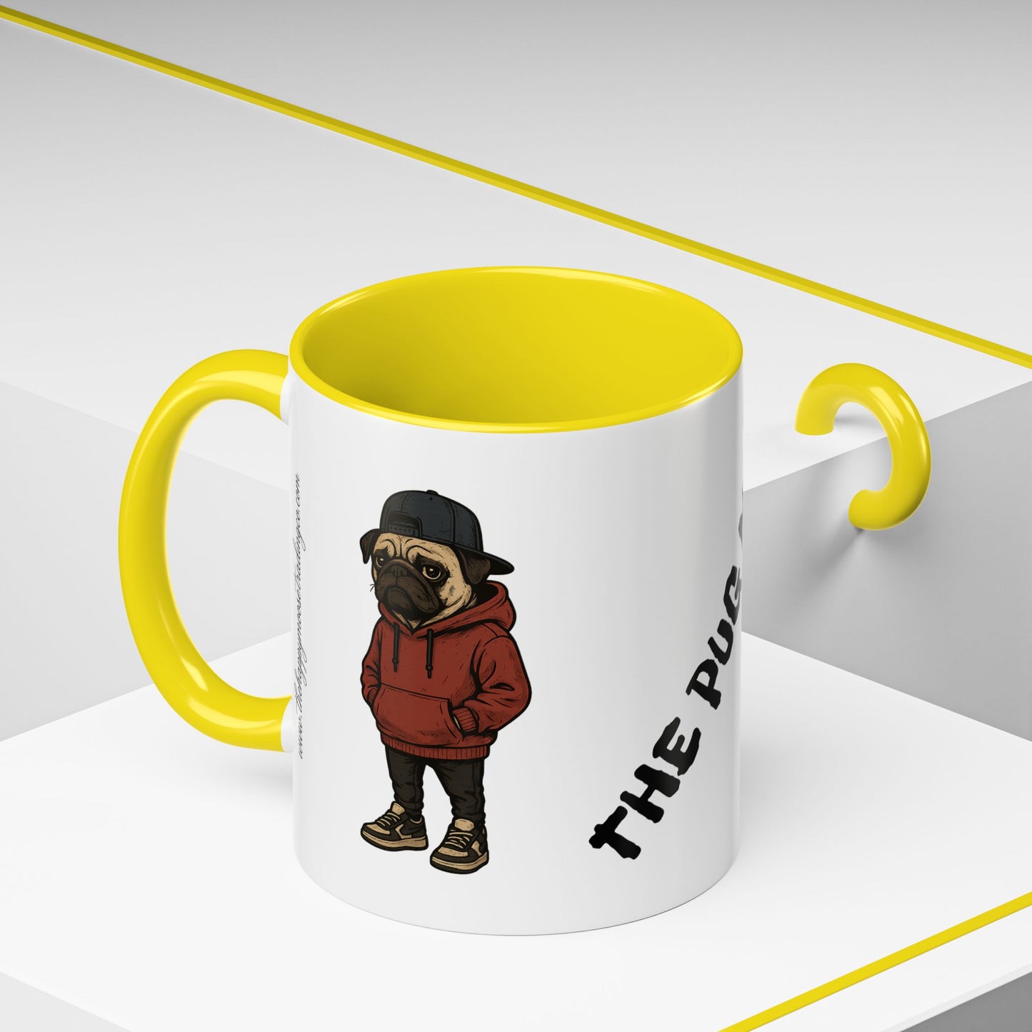 The Pug Mug Accent Coffee Mug — Cute Pug Cartoon Gift (11/15oz)