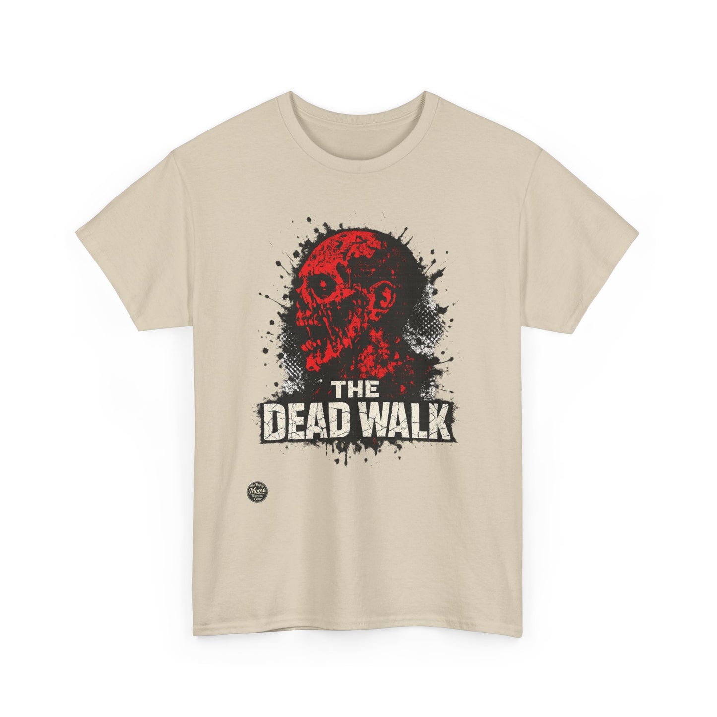 The Dead Walk Horror T-Shirt — Red Zombie Skull Graphic Tee