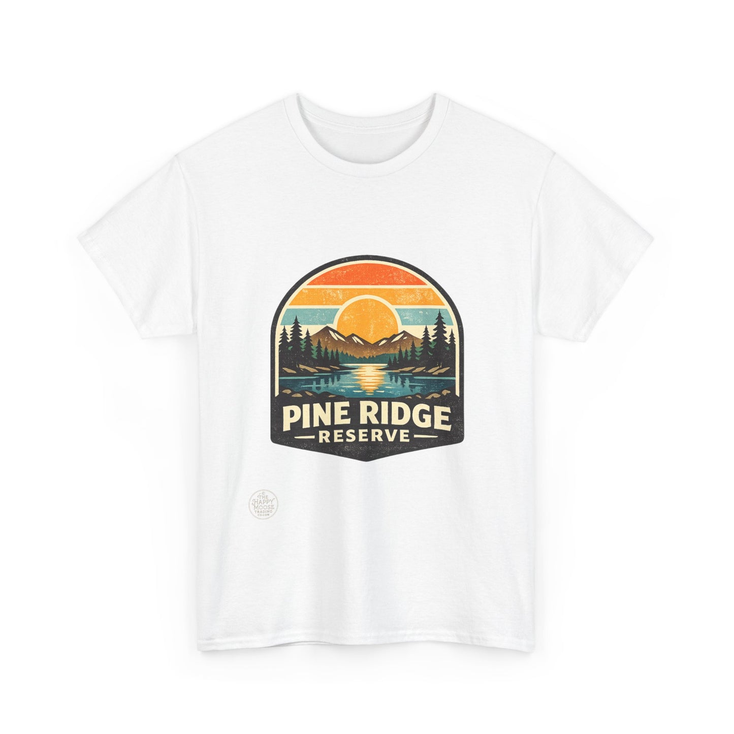 Pine Ridge Reserve TShirt — Vintage Sunset Mountain Camping T-Shirt