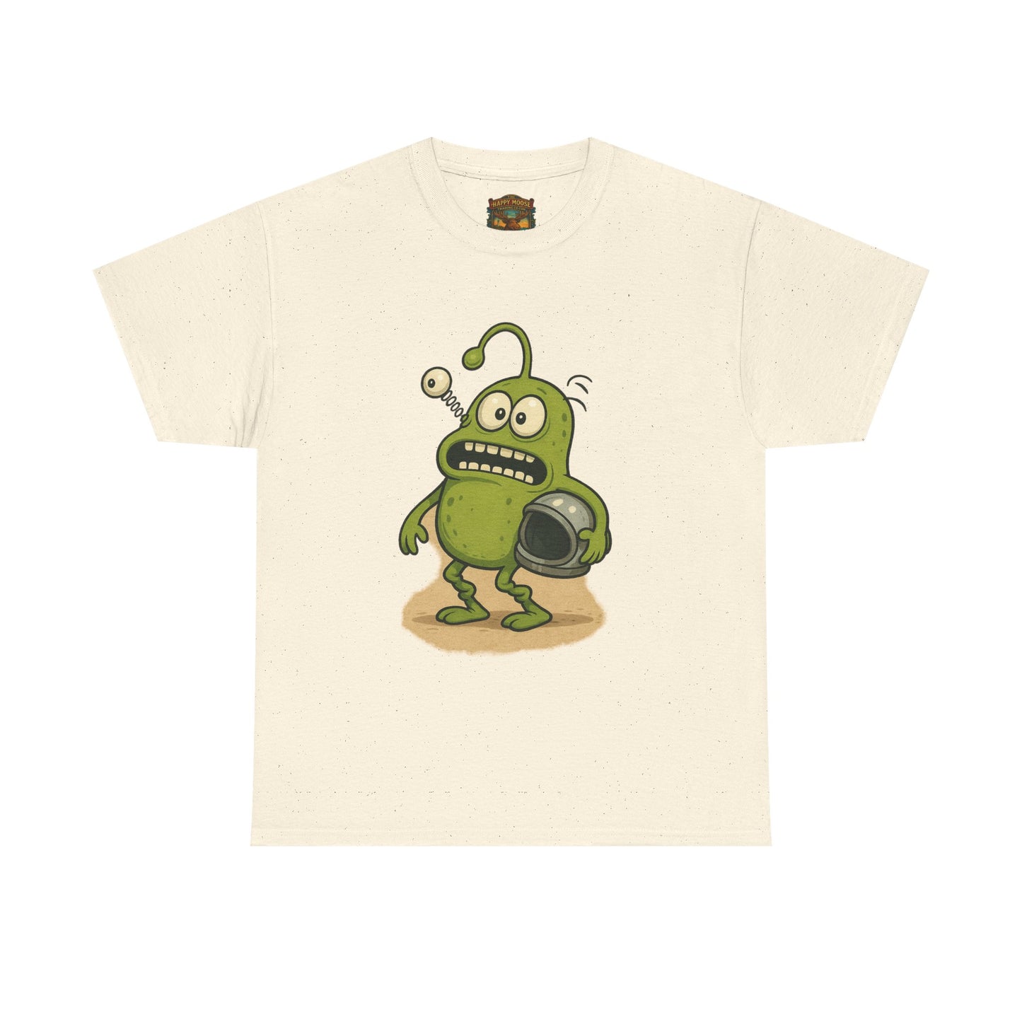 Green Alien Cartoon Tee | Funny Space Monster Illustration
