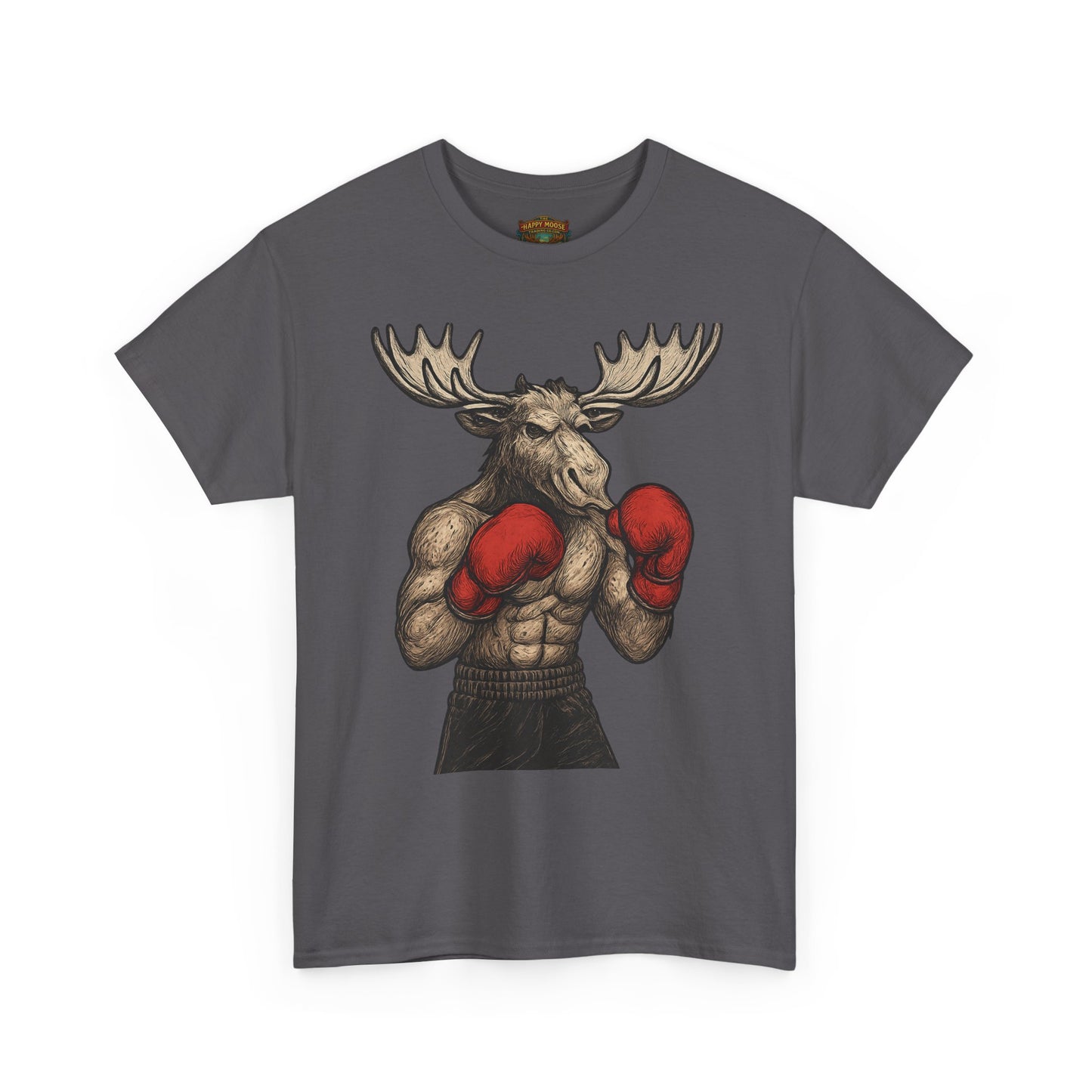 Boxing Moose T‑Shirt — Funny Wildlife Gym Tee for Men & Women