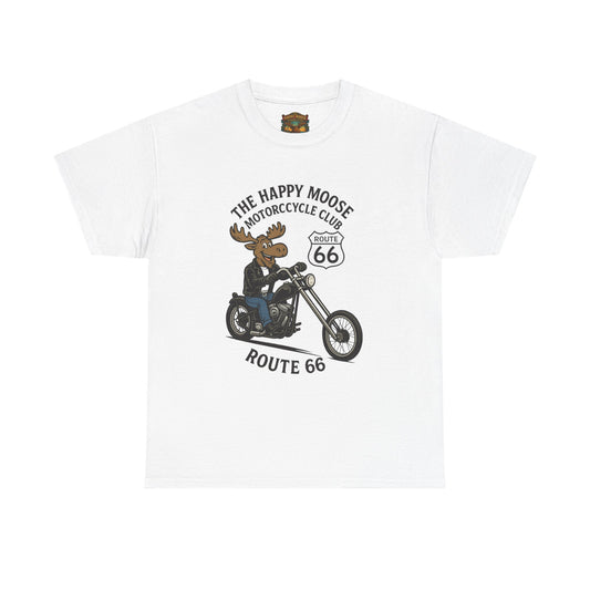 Happy Moose Motorcycle Club Route 66 T-Shirt | Moose Biker Tee