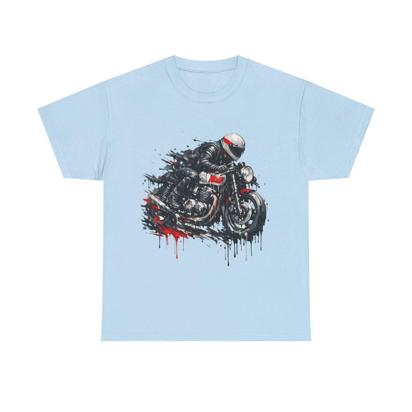 Motorcycle Racer T-Shirt Speed Rider Graphic Drip Street Art Biker Tee EBC09