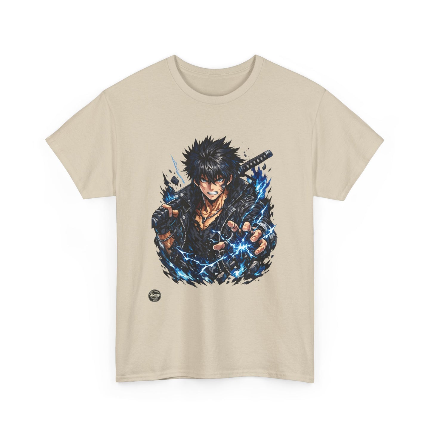 Samurai Warrior Anime Tee — Fierce Swordfighter Graphic T-Shirt #E005