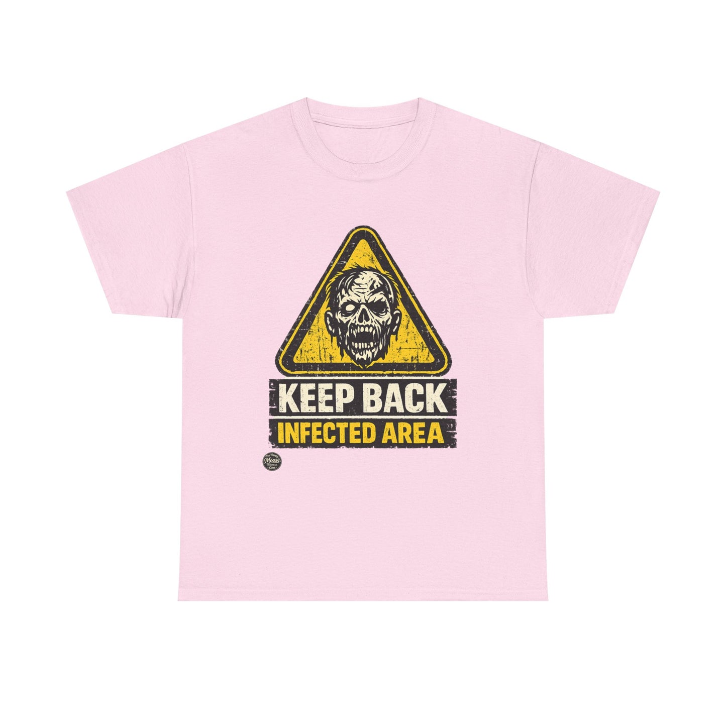 Zombie Warning Tee — "Keep Back Infected Area" Graphic T-Shirt