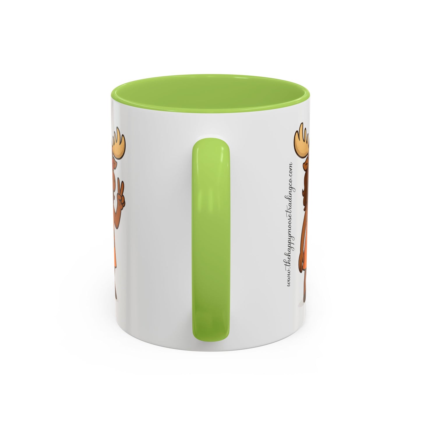 Hippie Moose Coffee Mug — Peace Sign Retro Moose Accent Mug (11/15oz)