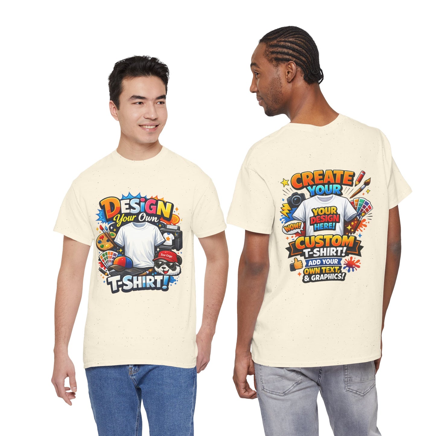 Custom 'Design Your Own' T-Shirt — Personalized Graphic Tee (Front And Rear Print)