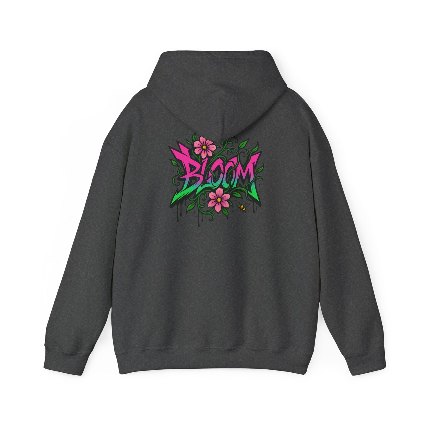 Bloom Floral Graffiti Hoodie — Women's Urban Streetwear Flower Graphic Hooded Sweatshirt