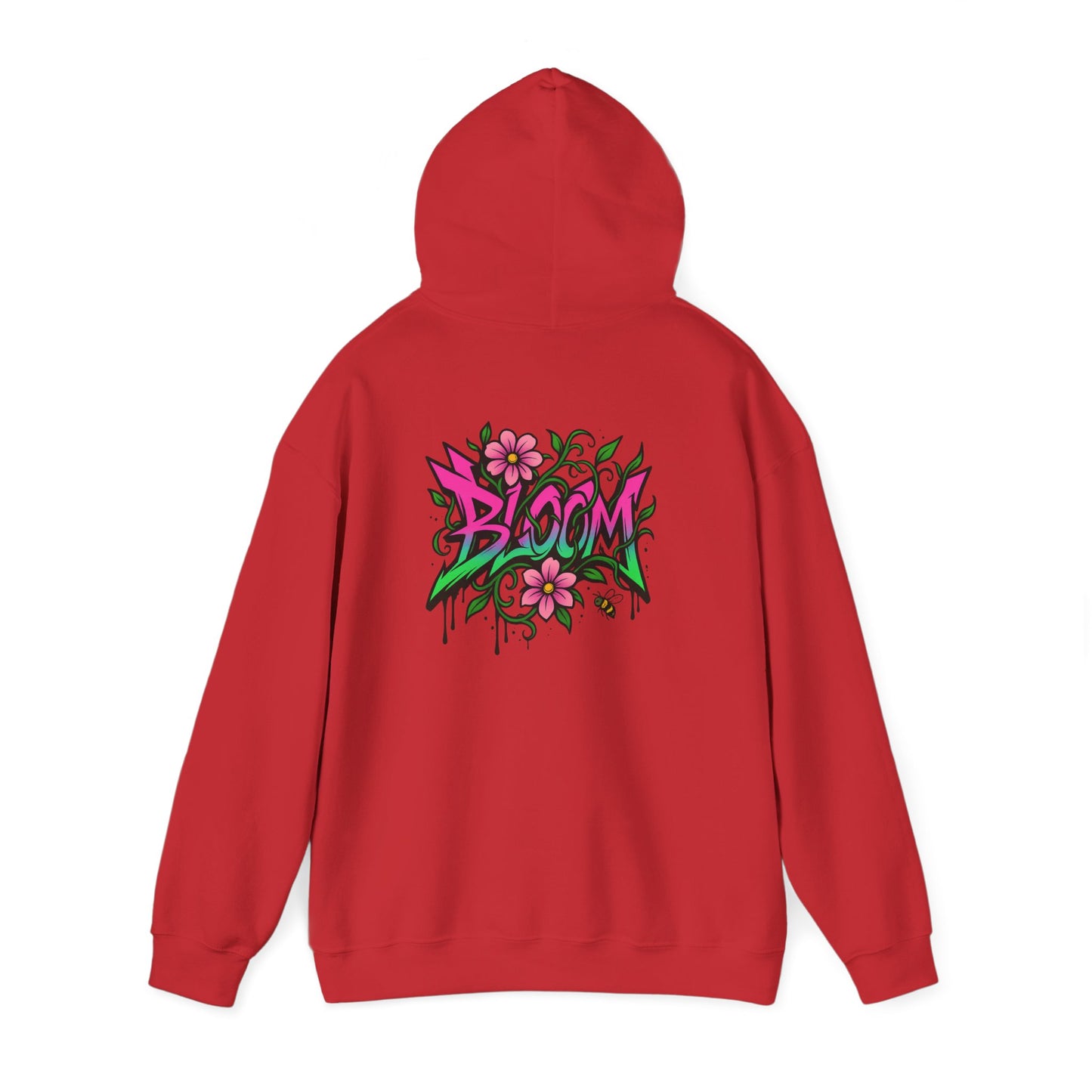 Bloom Floral Graffiti Hoodie — Women's Urban Streetwear Flower Graphic Hooded Sweatshirt