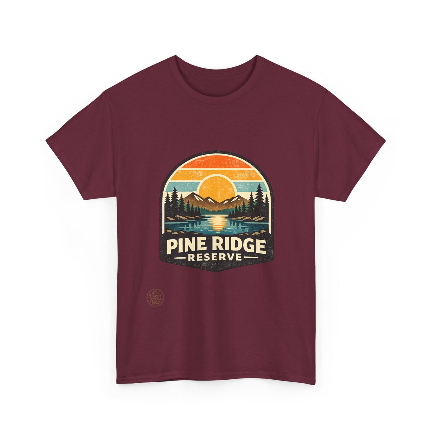 Pine Ridge Reserve TShirt — Vintage Sunset Mountain Camping T-Shirt