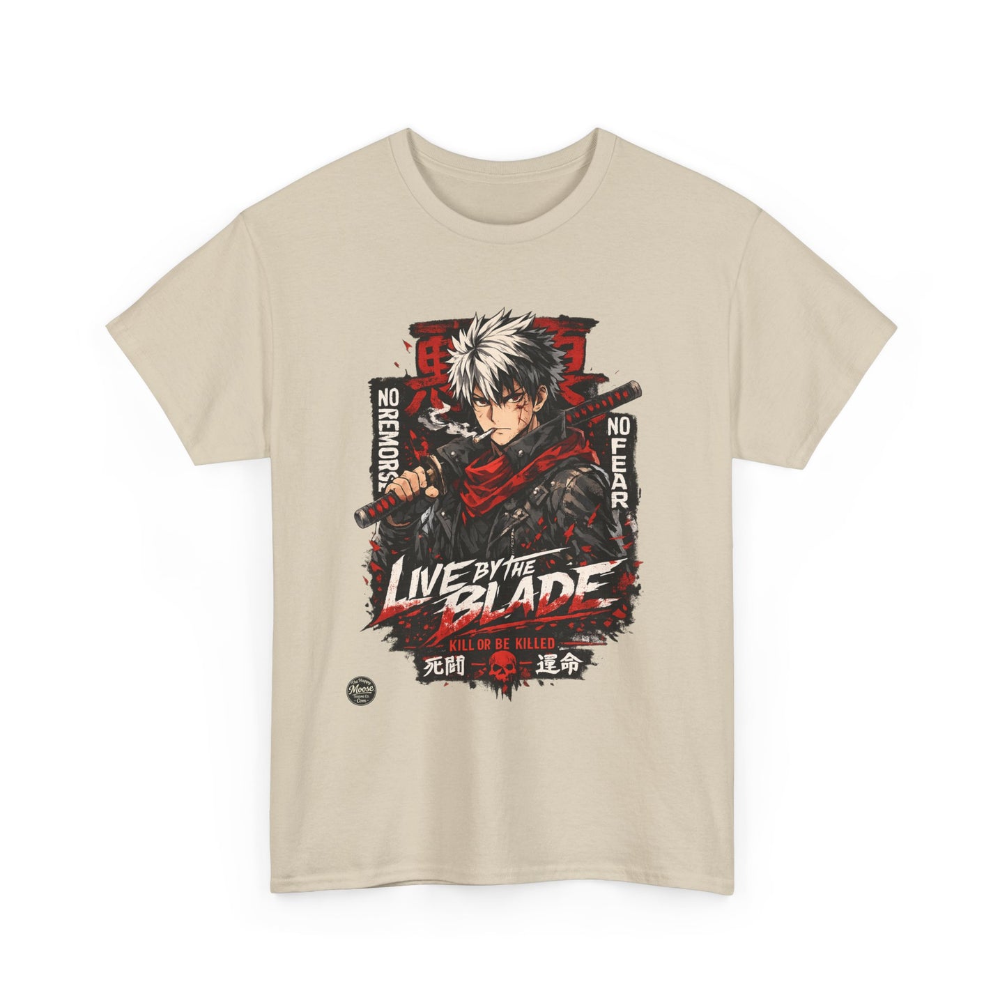 Live by the Blade Anime Tee — Samurai Sword Graphic T-Shirt #E003