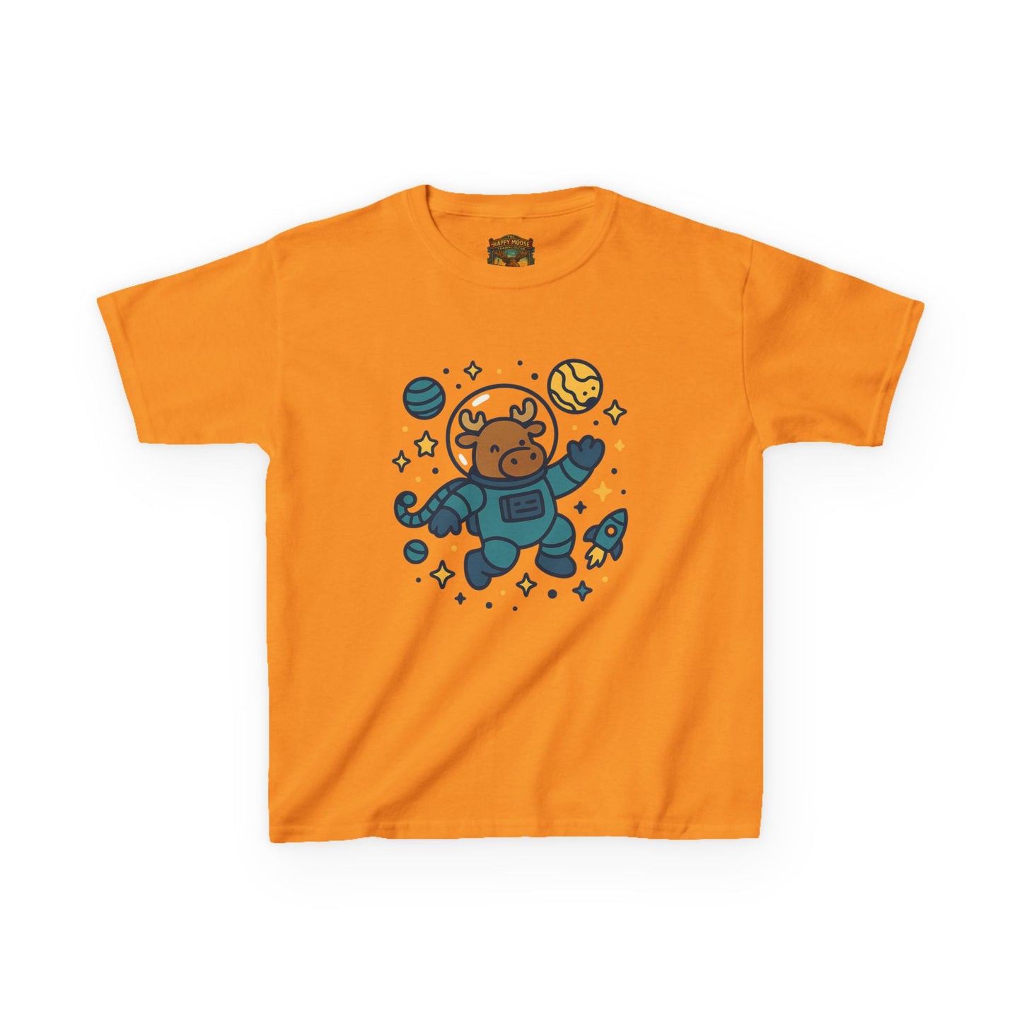 Kids Tee — Cute Astronaut Moose Space Shirt for Children