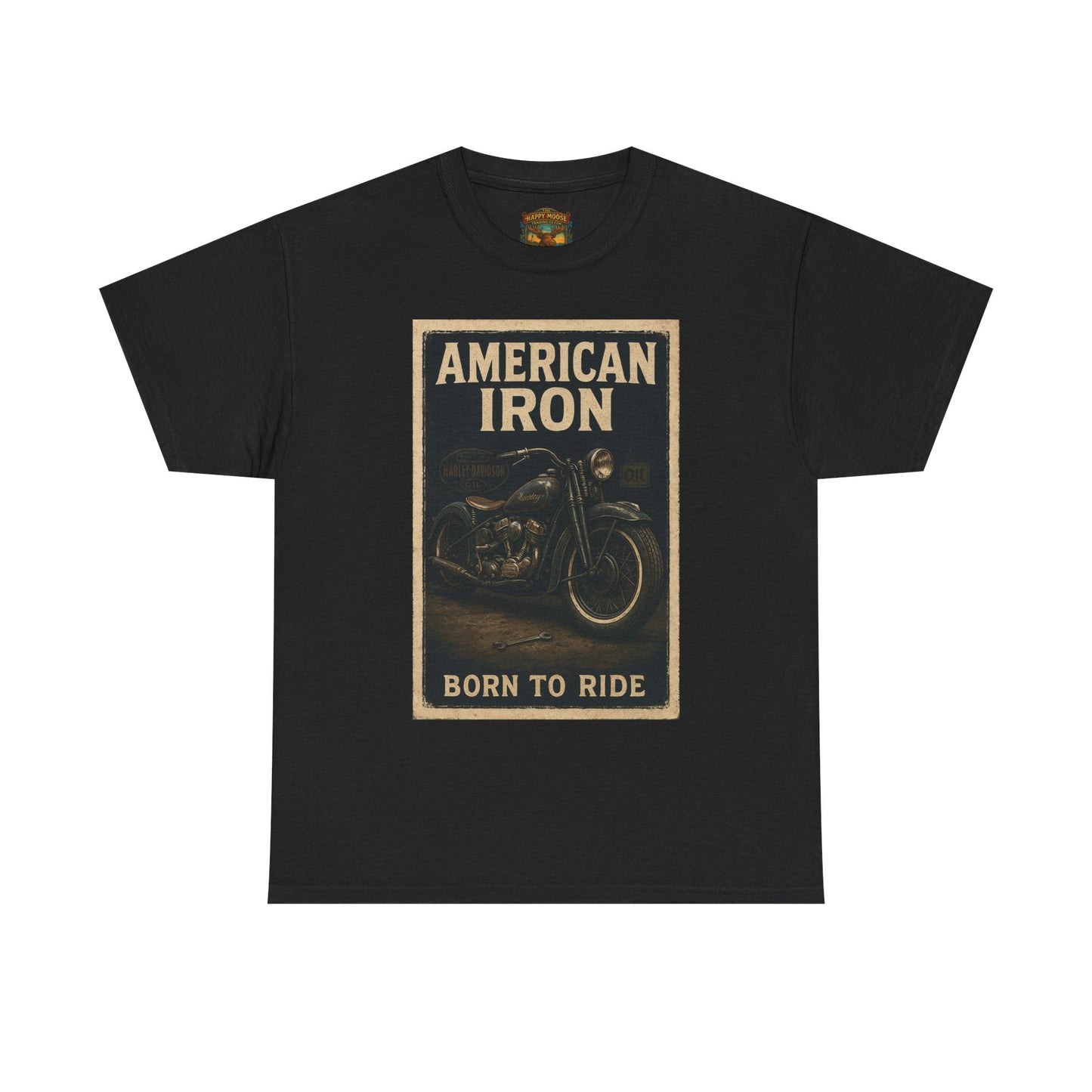 American Iron motorcycle poster Tee | Born to Ride vintage biker graphic T-Shirt