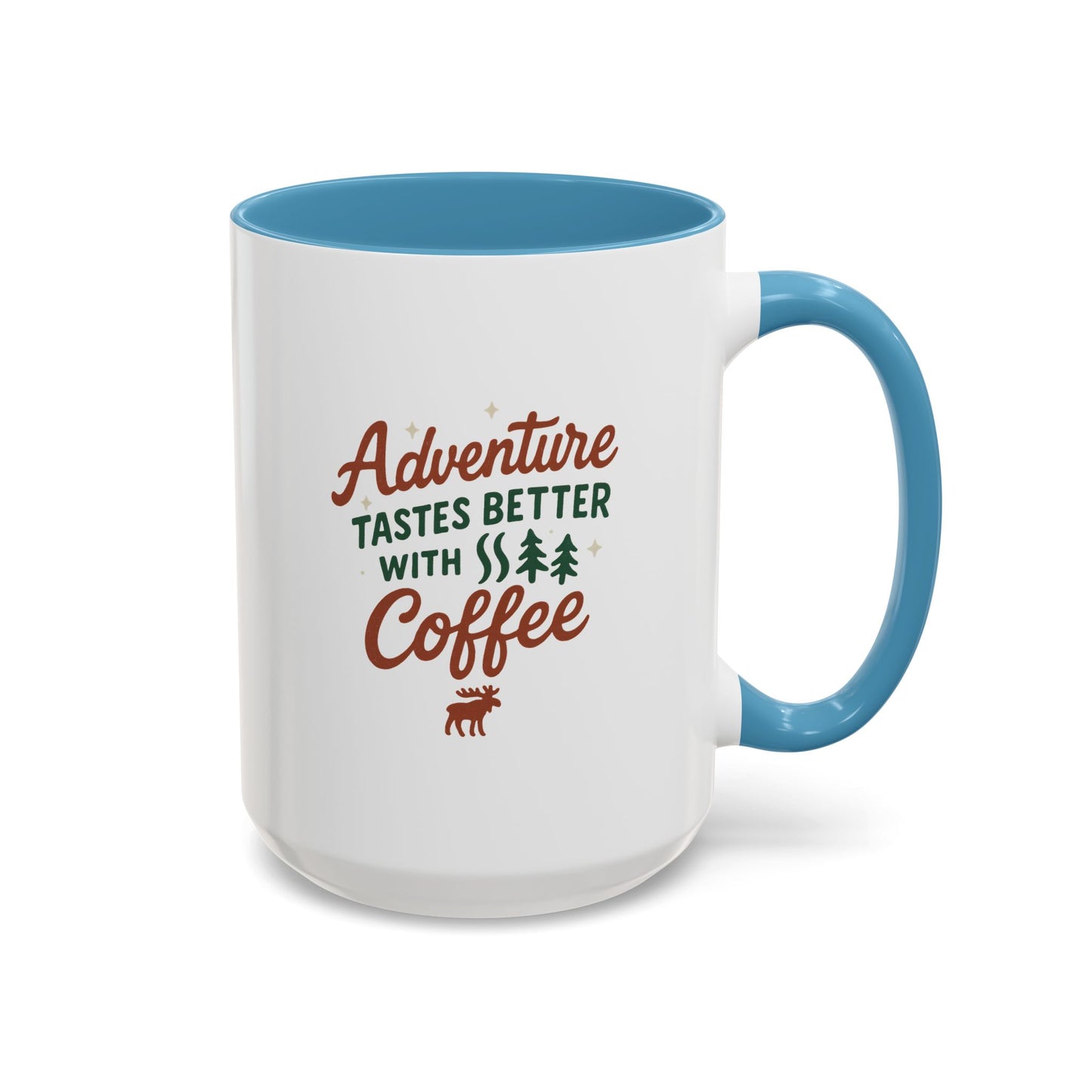 Adventure Tastes Better With Coffee Mug — "Adventure Tastes Better with Coffee" Rustic Outdoor Camper Gift (11/15oz)