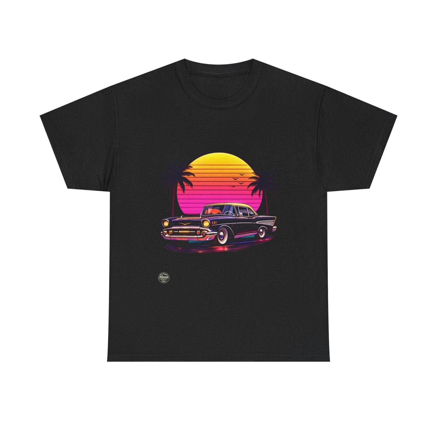 Retro Sunset Classic Car T‑Shirt  EC011