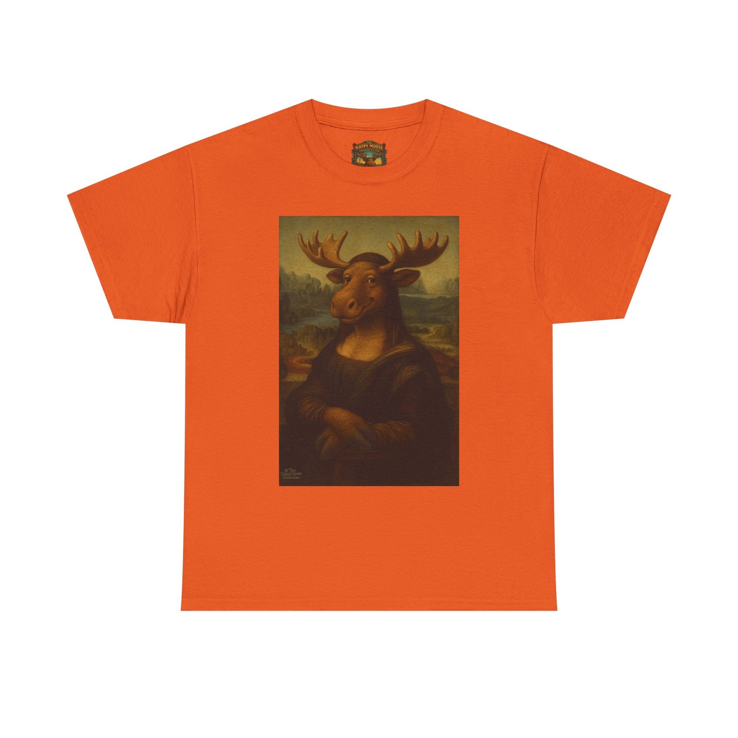 Mona Moose Tee — Funny Renaissance Moose Portrait T‑Shirt
