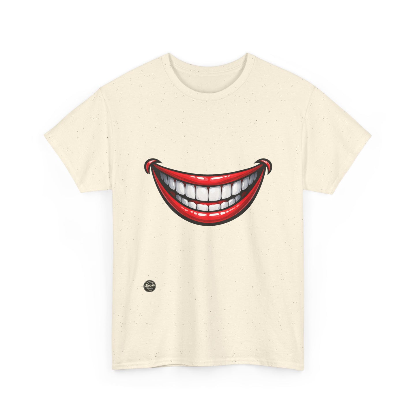Smiling Joker Mouth Tee — Funny Red Grin Graphic T-Shirt