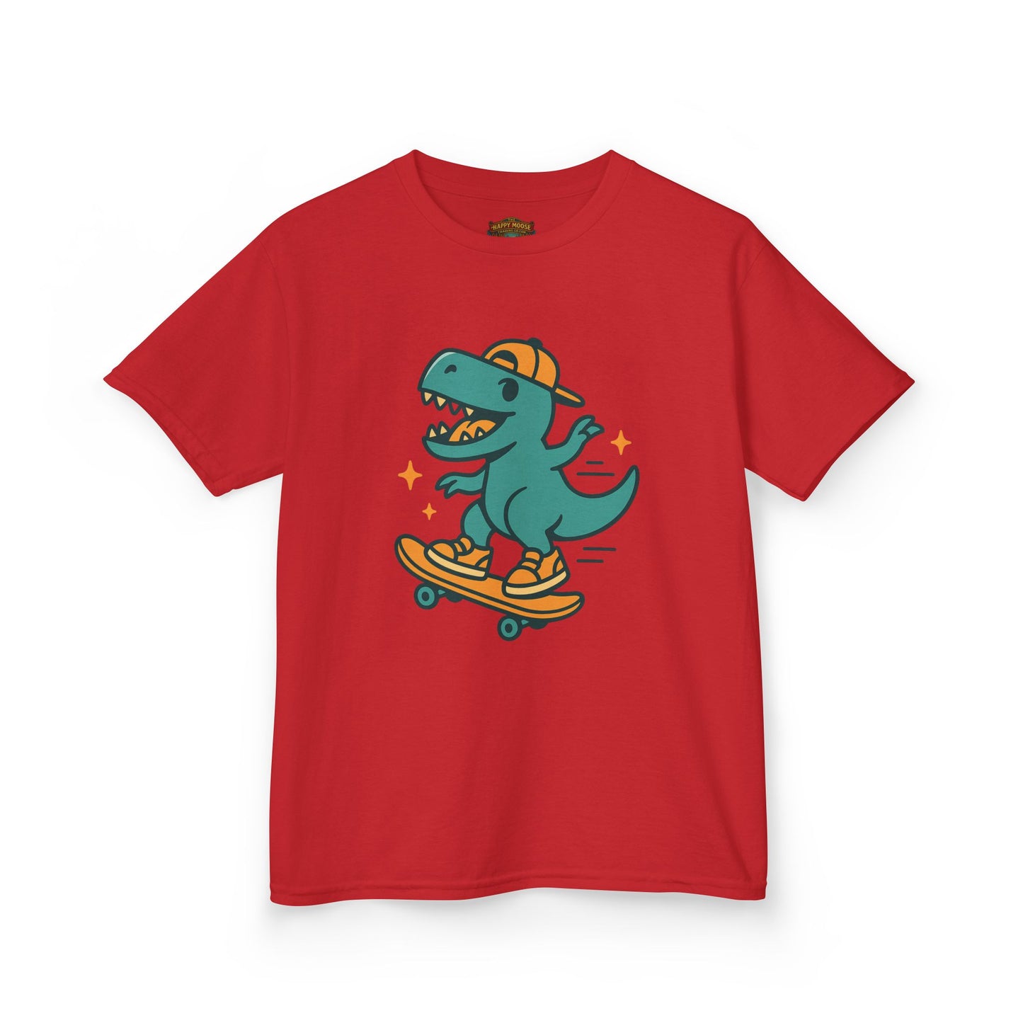 Kids Skateboarding Dino Tee — Cute Skateboard T‑Rex Graphic Shirt