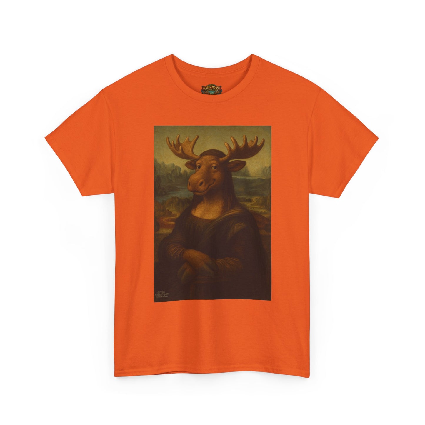 Mona Moose Tee — Funny Renaissance Moose Portrait T‑Shirt