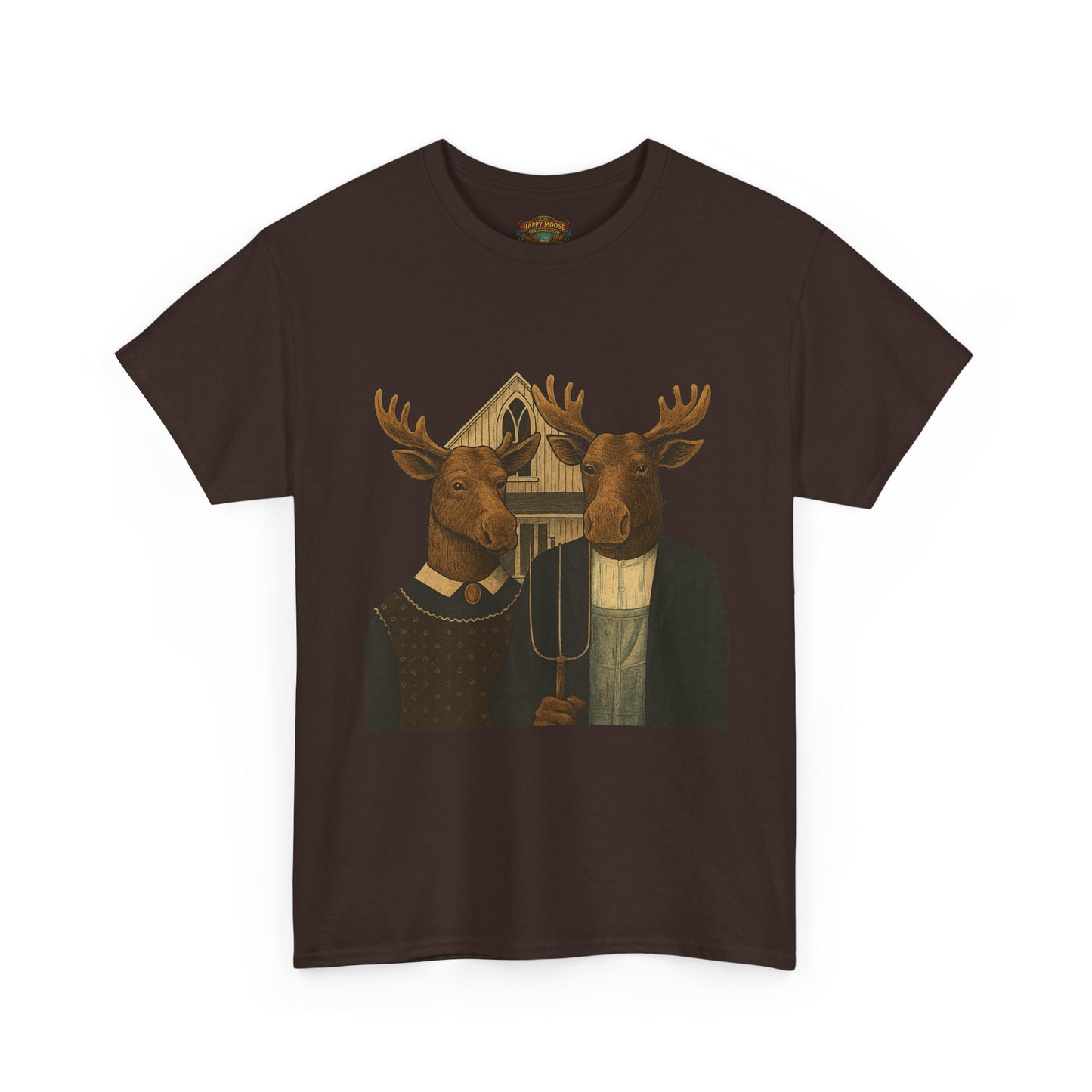 Moose Portrait T-Shirt — Vintage Animal Couple Graphic Tee
