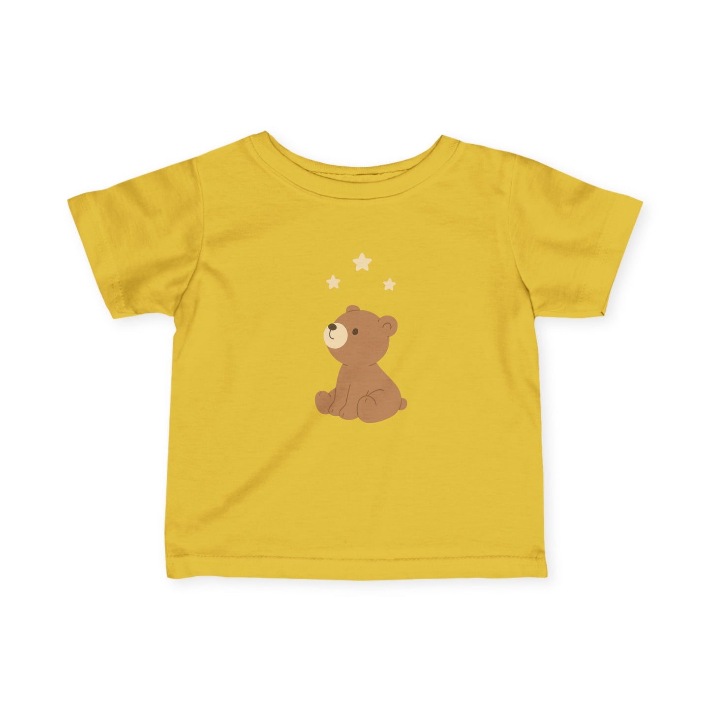 Infant Tee — Cute Sitting Teddy Bear with Stars Baby Shirt