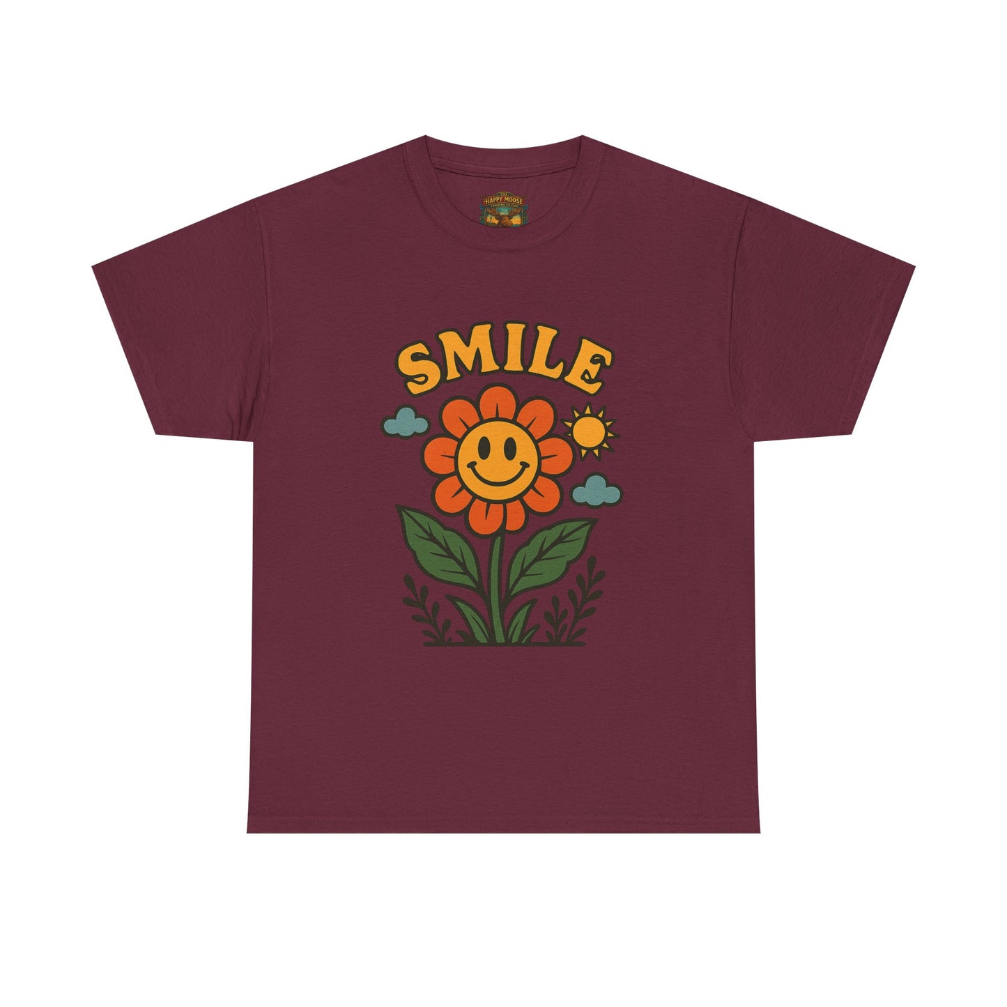 Smile With The Flowers T-Shirt | Floral Typography Tee