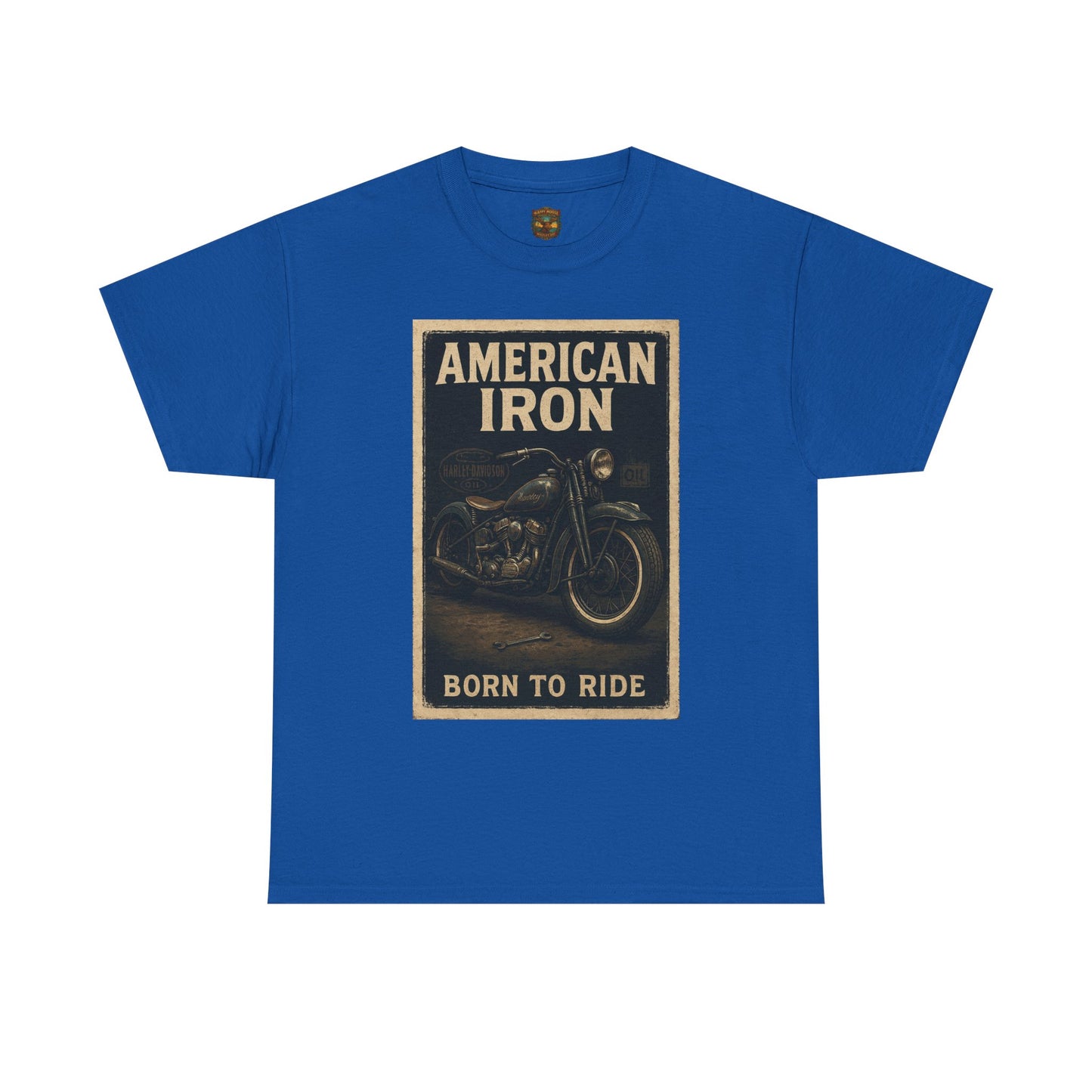 American Iron motorcycle poster Tee | Born to Ride vintage biker graphic T-Shirt
