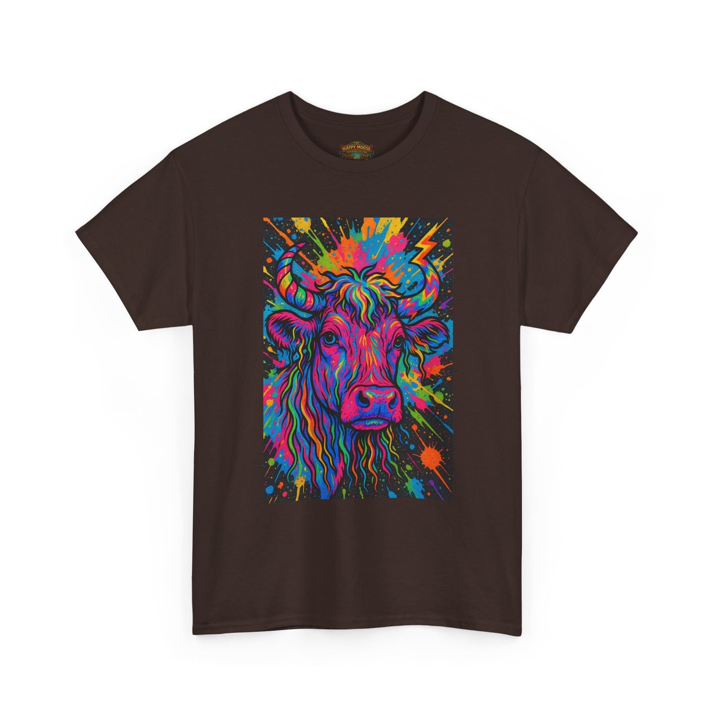 Psychedelic Highland Cow T-Shirt | Retro Rainbow Cow Art 4