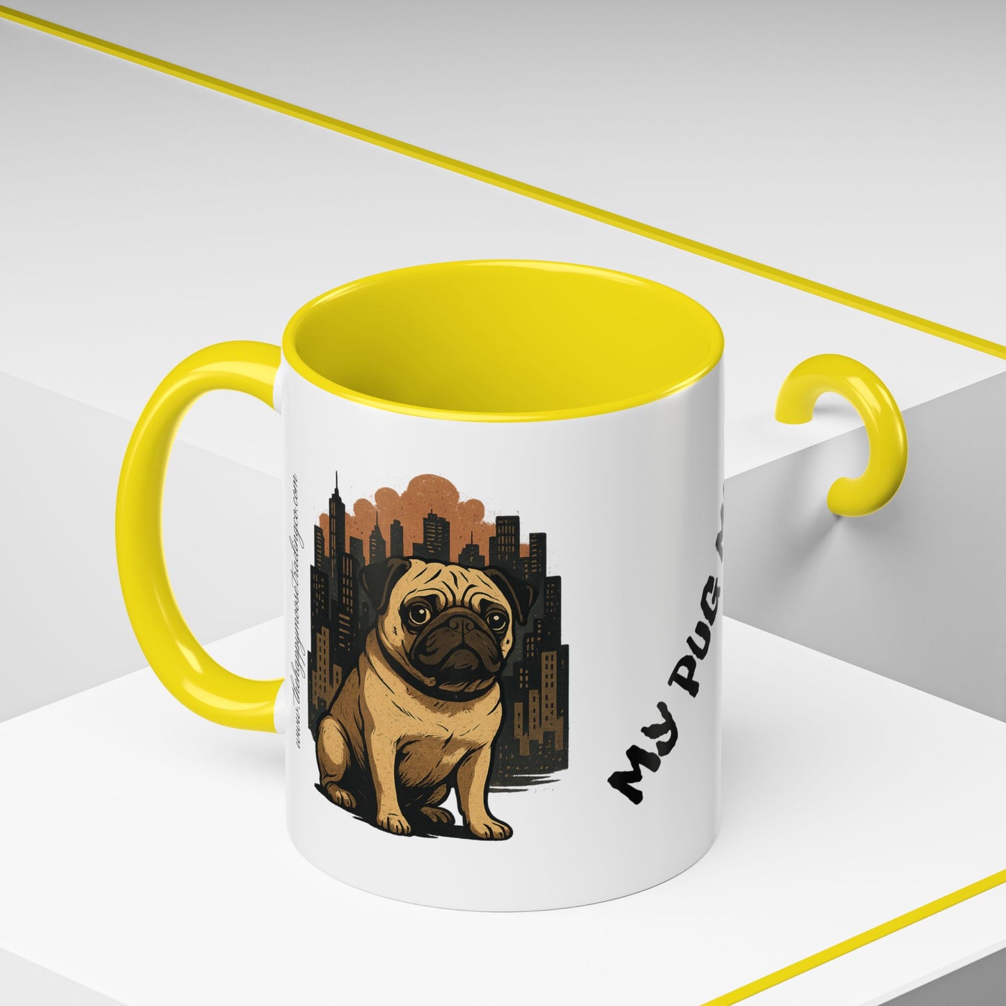 My Pug Mug Coffee Mug — Rustic Mountain Sunset Design