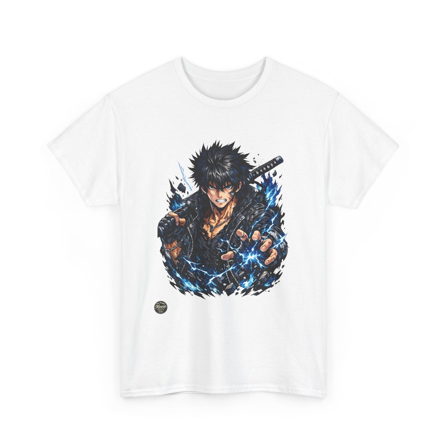 Samurai Warrior Anime Tee — Fierce Swordfighter Graphic T-Shirt #E005