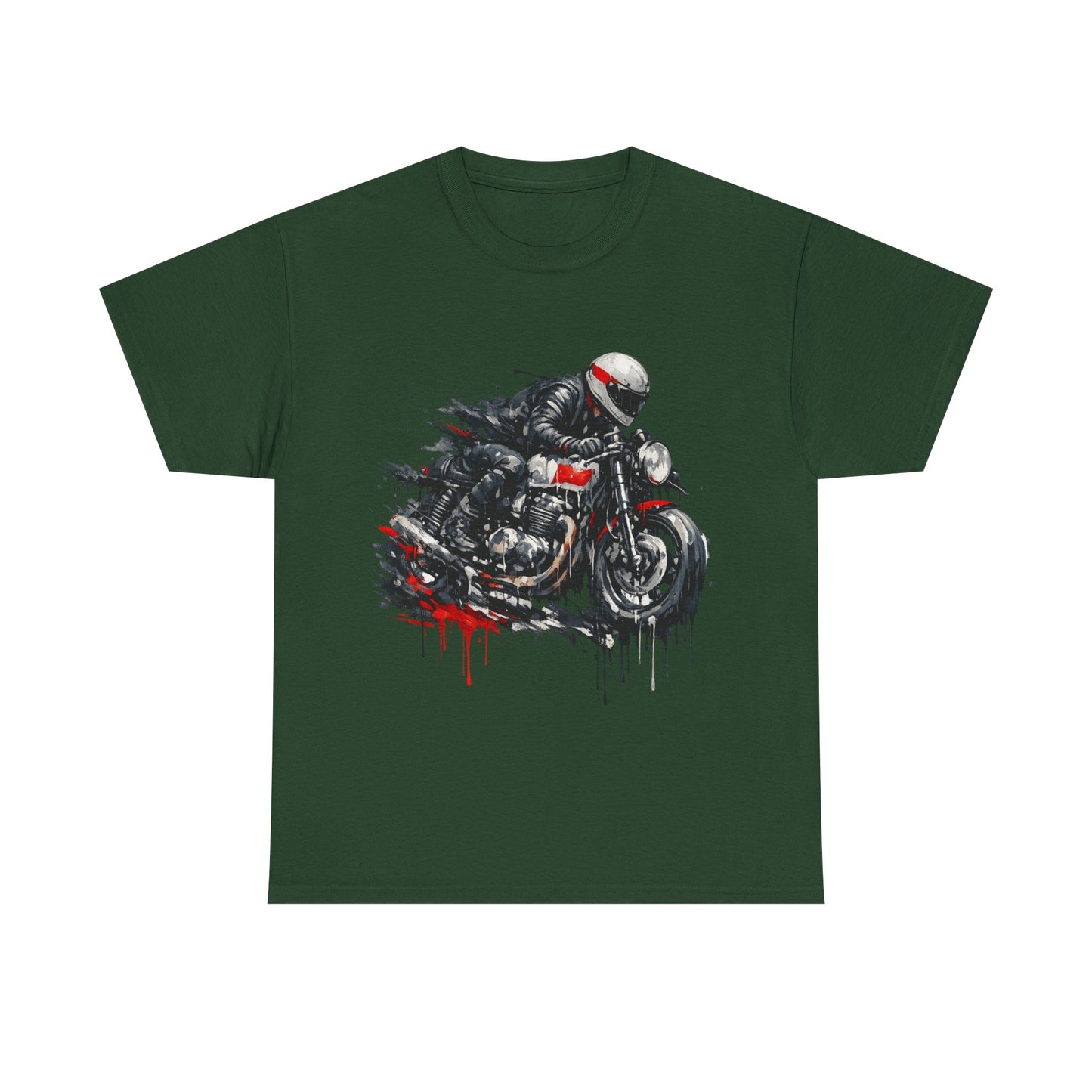 Motorcycle Racer T-Shirt Speed Rider Graphic Drip Street Art Biker Tee EBC09